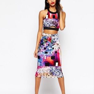 ASOS two piece midi scuba dress